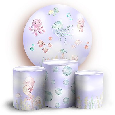 KIT Redondo e Trio - Fundo do Mar  - Sublimado 3D