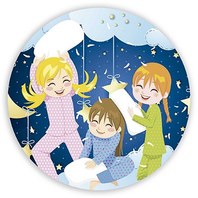 Painel Redondo - Festa do Pijama - Sublimado 3D