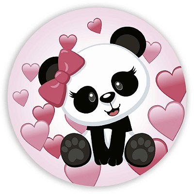 Painel Redondo - Panda Cute - Sublimado 3D