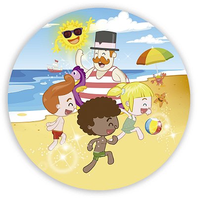 Painel Redondo - Mundo Bita Praia - Sublimado 3D