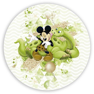 Painel Redondo - Mickey Dino - Sublimado 3D