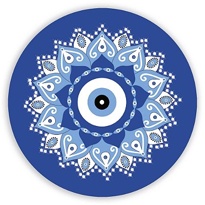 Painel Redondo - Mandala Azul - Sublimado 3D