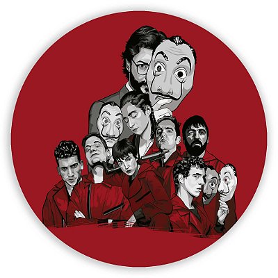 Painel Redondo - La Casa de Papel - Sublimado 3D