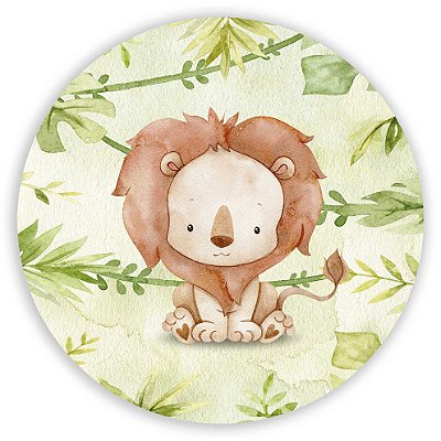 Painel Redondo - Safari Leão - Sublimado 3D