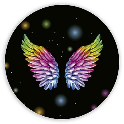 Painel Redondo - Asas Glitter - Sublimado 3D