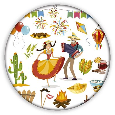 Capa Painel Redondo Sublimado - Festa Junina