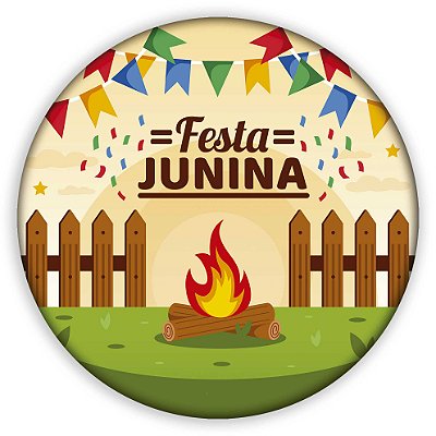 Capa Painel Redondo Sublimado - Festa Junina