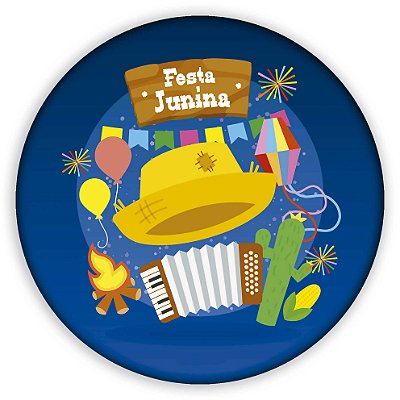 Capa Painel Redondo Sublimado - Festa Junina