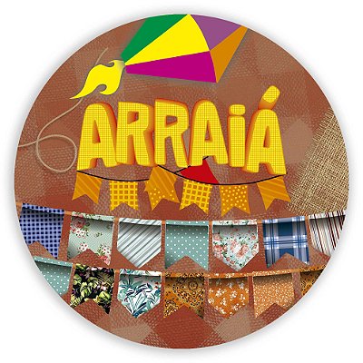 Capa Painel Redondo Sublimado - Festa Junina