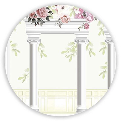 Painel Redondo - Floral Coluna - Sublimado 3D