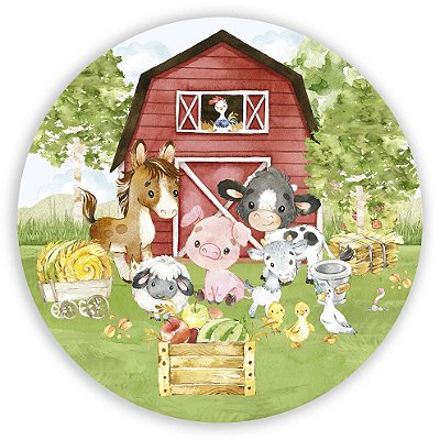 Mini Painel - Fazendinha Aquarela - Sublimado 3D