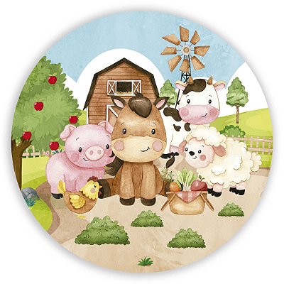 Mini Painel - Fazendinha Aquarela - Sublimado 3D