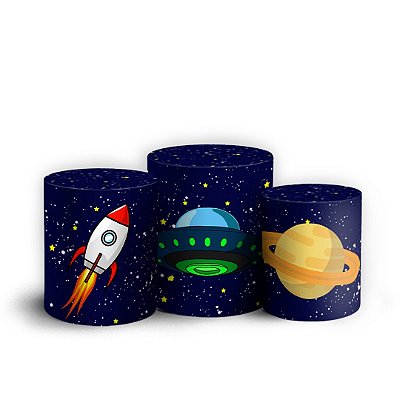 Trio Cilindro -  Astronauta Cute - Sublimado 3D + Elástico