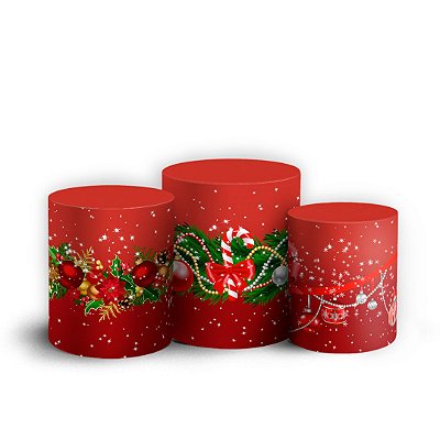 Capas Trio Cilindro Sublimado Vest Facil - Ano Novo Natal