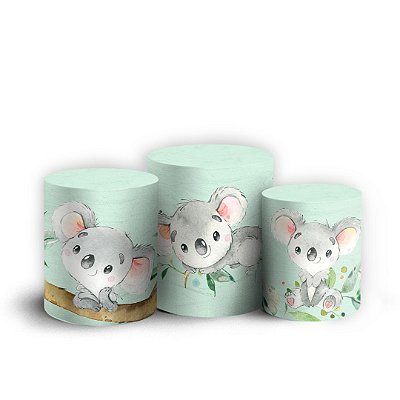 Trio Cilindro - Koala - Sublimado 3D + Elástico