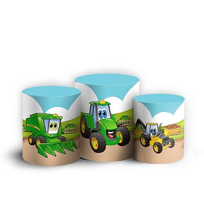 Trio Cilindro - Johnny Tractor e Amigos - Sublimado 3D + Elástico