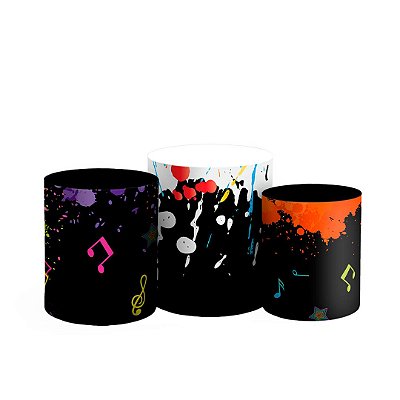 Trio Cilindro - Asas Neon Grunge - Sublimado 3D + Elástico