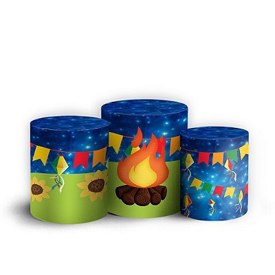 Capas Trio Cilindro Sublimado Vest Facil - Festa Junina