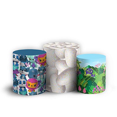 Trio Cilindro - Hatchimals - Sublimado 3D + Elástico