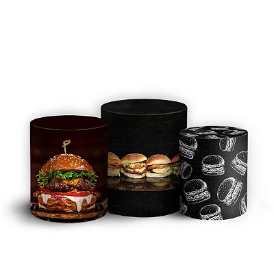 Trio Cilindro - Hamburguer - Sublimado 3D + Elástico