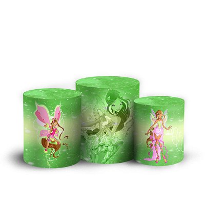 Trio Cilindro -  O Clube das Winx - Sublimado 3D + Elástico