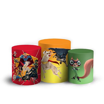 Trio Cilindro -  Liga dos Superpets - Sublimado 3D + Elástico