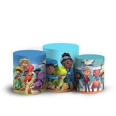 Trio Cilindro -  Dino Ranch - Sublimado 3D + Elástico