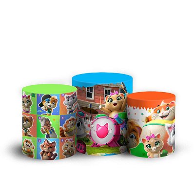 Trio Cilindro -  44 Gatos - Sublimado 3D + Elástico