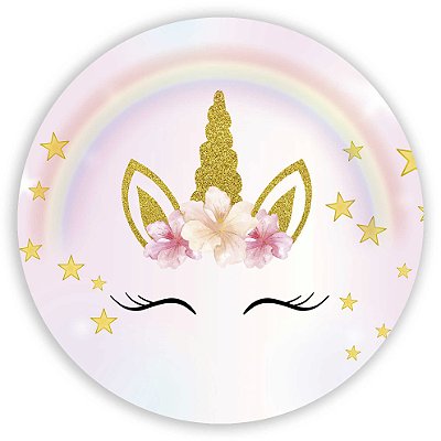 Capa Painel Redondo Sublimado - Unicornio