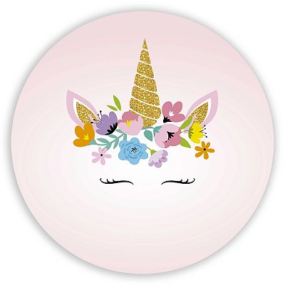 Capa Painel Redondo Sublimado - Unicornio