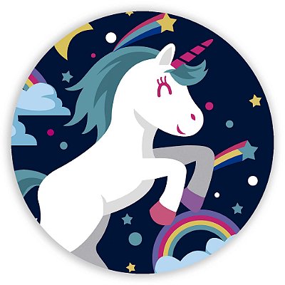 Capa Painel Redondo Sublimado - Unicornio