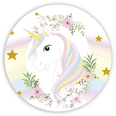 Capa Painel Redondo Sublimado - Unicornio
