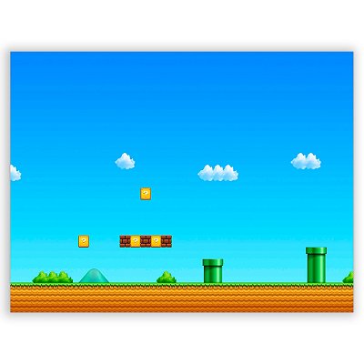 Painel Retangular - Super Mario Fundo - Sublimado 3D