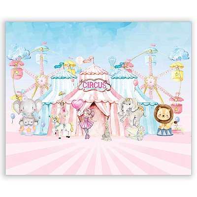 Painel Retangular - Circo Aquarela - Sublimado 3D