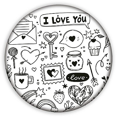 Painel Redondo - I Love You - Sublimado 3D