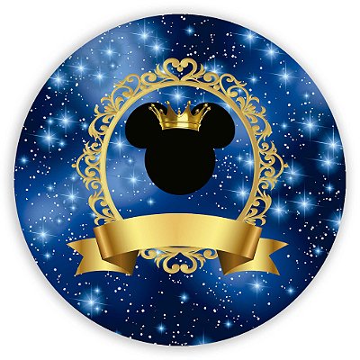 Painel Redondo - Mickey Realeza Silhueta - Sublimado 3D