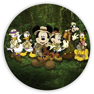 Capa Painel Redondo Sublimado - Mickey Safari