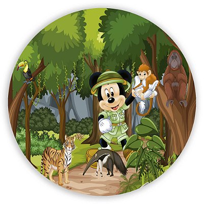 Capa Painel Redondo Sublimado - Mickey Safari