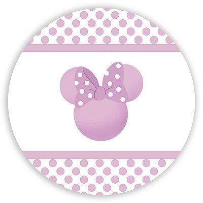 Painel Redondo - Minnie Silhueta Rosa - Sublimado 3D