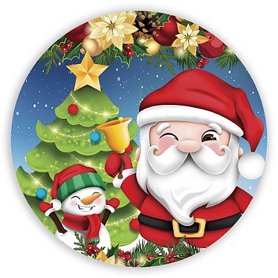 Capa Painel Redondo Sublimado - Natal Ano Novo