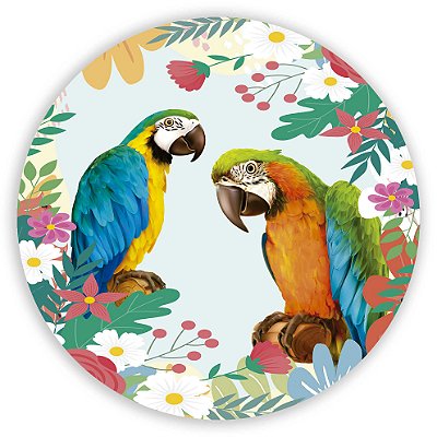 Painel Redondo - Passaros Arara - Sublimado 3D