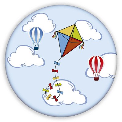 Painel Redondo - Pipa e Balao - Sublimado 3D