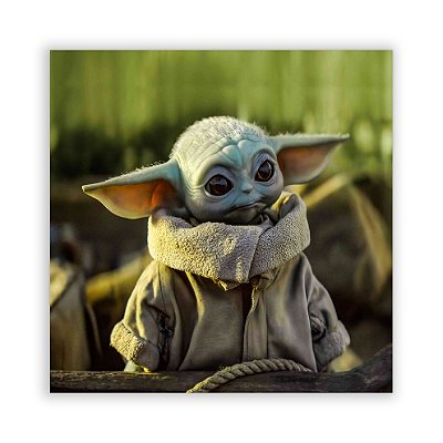 Painel Quadrado - Baby Yoda Star Wars - Sublimado 3D