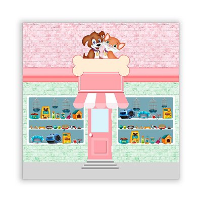 Painel Quadrado - Pet Shop - Sublimado 3D