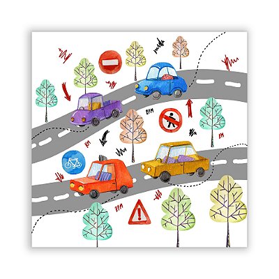 Painel Quadrado - Carrinhos - Sublimado 3D