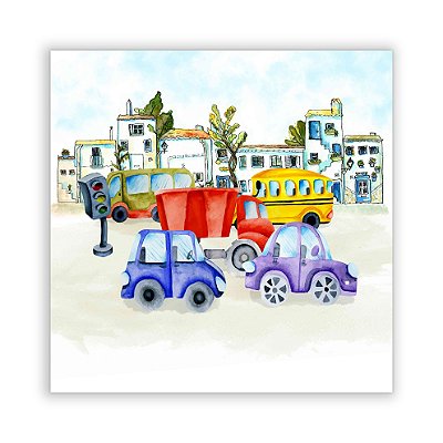 Painel Quadrado - Carrinhos - Sublimado 3D