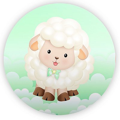 Painel Redondo - Ovelinha Cute - Sublimado 3D