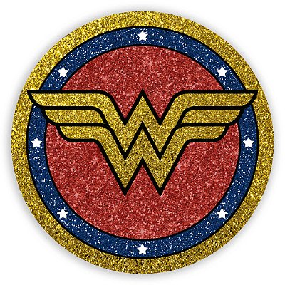 Painel Redondo - Mulher Maravilha Glitter - Sublimado 3D