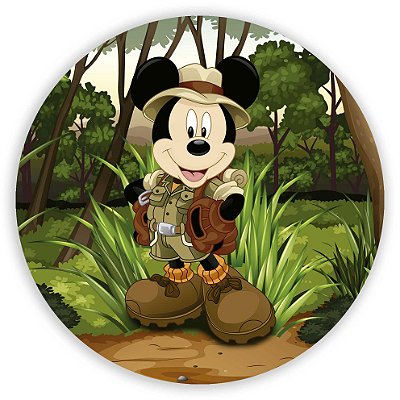Painel Redondo - Mickey Safari - Sublimado 3D