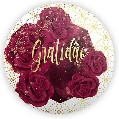 Capa Painel Redondo Sublimado - Gratidão Marsala